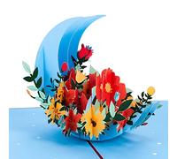Carte De Saint Valentin,Carte 3D,Carte Pop Up,Lune et Fleur,Carte Anniversaire Marriage,Carte Mariage 3D avec Enveloppe pour Saint-Valentin Anniversaire Noël Nouvel An