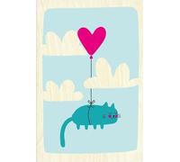 Carte de Saint-Valentin en bois - L'amour est dans l'air