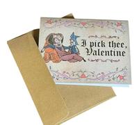 Carte de Saint-Valentin médiévale avec illustrations à l'ancienne et dictons amusants pour les amateurs d'histoire, gestes d'amour mémorables, décoration de fête à thème