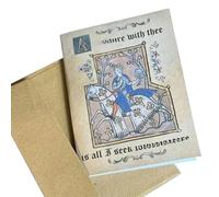 Carte de Saint-Valentin médiévale avec illustrations à l'ancienne et dictons amusants pour les amateurs d'histoire, gestes d'amour mémorables, carte de vœux de Saint-Valentin