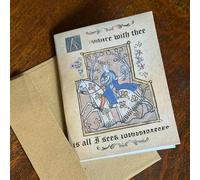 Carte de Saint-Valentin médiévale, carte de Saint-Valentin médiévale amusante avec manuscrit lumineux avec enveloppes, cadeau de Saint-Valentin insolite pour partenaire, amis et amateurs d'art