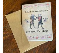 Carte de Saint-Valentin médiévale, carte de Saint-Valentin médiévale amusante avec manuscrit lumineux avec enveloppes, cadeau de Saint-Valentin insolite pour partenaire, amis et amateurs d'art