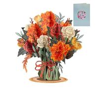 Carte de Saint-Valentin pop-up 3D avec bouquet de fleurs, carte de Saint-Valentin pop-up à fleurs sauvages - Message d'amour personnalisé et enveloppes de Saint-Valentin, cartes pop-up 3D 2 en 1