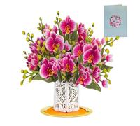 Carte de Saint-Valentin pop-up 3D avec bouquet de fleurs, carte de Saint-Valentin pop-up à fleurs sauvages - Message d'amour personnalisé et enveloppes de Saint-Valentin, cartes pop-up 3D 2 en 1