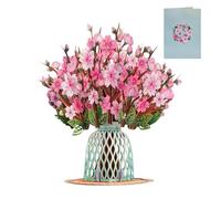 Carte de Saint-Valentin pop-up 3D avec bouquet de fleurs, carte de Saint-Valentin pop-up à fleurs sauvages - Message d'amour personnalisé et enveloppes de Saint-Valentin, cartes pop-up 3D 2 en 1