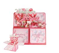 Carte de Saint-Valentin pop up, carte de vœux créative - Cartes de connexion pour couple romantique, cartes de Saint-Valentin amusantes pour fêtes de mariage