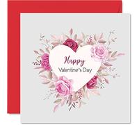Carte de Saint-Valentin pour elle et lui - Carte de Saint-Valentin romantique en forme de cœur floral pour petite amie, petit ami, mari, épouse, partenaire, fiancée, carte de Saint-Valentin « I Love