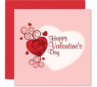 Carte de Saint-Valentin pour elle et lui - Carte de Saint-Valentin romantique en forme de cœur pour petite amie petit ami mari épouse partenaire fiancée fiancée carte de Saint-Valentin 145 mm x