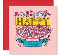 Carte de Saint-Valentin pour elle et lui - Carte de Saint-Valentin romantique mignonne pour petite amie, petit ami, mari, épouse, partenaire, fiancé, fiancé, carte de Saint-Valentin 145 mm x 145 mm