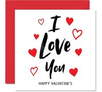 Carte de Saint-Valentin pour elle - I Love You - Carte de Saint-Valentin romantique pour petit ami, petite amie, épouse, mari, partenaire, fiancé, 145 mm x 145 mm