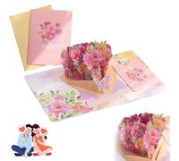 Carte de Saint-Valentin pour lui, elle, Saint-Valentin, anniversaire de mariage, mariage, mari, épouse, petite amie, petit ami, bouquet de fleurs 3D, cartes de Saint-Valentin