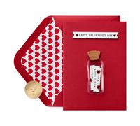 Carte de Saint-Valentin romantique en papyrus avec notes d'amour