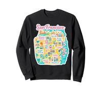 Carte de San Francisco - Illustration Graphique de Voyage Sweatshirt
