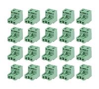 Carte de Source 20 pcs Ac300 V 15 A 7.62 mm Pitch 2P Plat Angle Aiguille Assise Plug-in PCB terminal Block connecteur Vert