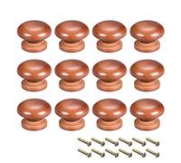 Carte de Source Cabinet ronde de placard Chambre à coucher de cuisine Rouge foncé Orme, bois, Poignée Meuble, 35mmx25mm(D*H)-12pcs