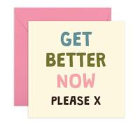 Carte de soutien « Get Better Now Please » - Jolie carte de rétablissement - Pour ami, sœur, maman, papa, partenaire, collègue, voisin, collègue, petit ami, petite amie, meilleure amie, meilleure amie