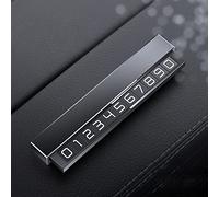 Carte de stationnement temporaire Carte de numéro de téléphone, Plaque en Alliage d'aluminium Numéro de téléphone Autocollant de Parking Affichage Automobile Gadgets Accessoires (Gris)