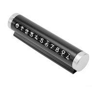 Carte de stationnement temporaire en aluminium avec plaque d'immatriculation rotative double face pour véhicules, changement facile sans coller (noir)