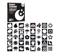 Carte de stimulation visuelle pour bébé - Noir et blanc - Livre de bébé à contraste élevé