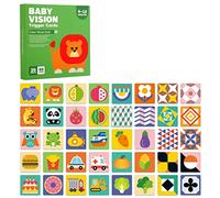 Carte de stimulation visuelle pour bébé - Noir et blanc - Livre de bébé à contraste élevé