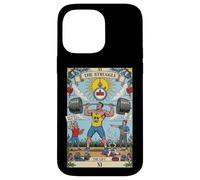 Carte de Tarot Amusante The Struggle Lift Gym Workout Occult Coque pour iPhone 14 Pro Max