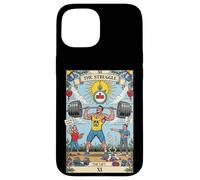 Carte de Tarot Amusante The Struggle Lift Gym Workout Occult Coque pour iPhone 15