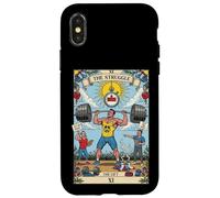Carte de Tarot Amusante The Struggle Lift Gym Workout Occult Coque pour iPhone X/XS