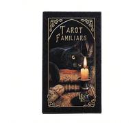 Carte de tarot au chat noir mystérieux, compagnon animal - chat noir, bougie, éléments de livre ancien, rempli de fantaisie et de magie, pour débutants, amateurs de chats, accessoires pour artistes de