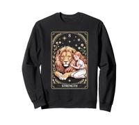 Carte de Tarot avec Lion Mignon et Fille Amoureux des Animaux mystiques Sweatshirt