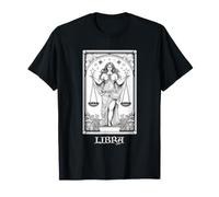 Carte de Tarot avec Signe Astrologique du Zodiaque Balance T-Shirt