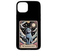 Carte de Tarot Chat Halloween Le Russe Bleu Coque pour iPhone 15 Plus