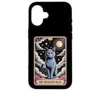 Carte de Tarot Chat Halloween Le Russe Bleu Coque pour iPhone 16