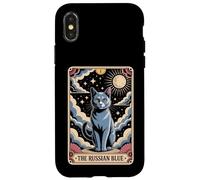 Carte de Tarot Chat Halloween Le Russe Bleu Coque pour iPhone X/XS