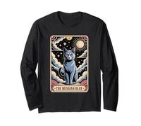 Carte de Tarot Chat Halloween Le Russe Bleu Manche Longue