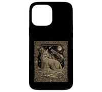 Carte de Tarot Constellation Coyote céleste Motif Lune du désert Coque pour iPhone 13 Pro Max