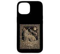 Carte de Tarot Constellation Coyote céleste Motif Lune du désert Coque pour iPhone 15