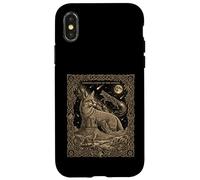 Carte de Tarot Constellation Coyote céleste Motif Lune du désert Coque pour iPhone X/XS