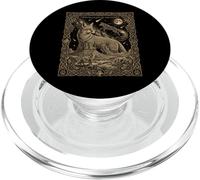 Carte de Tarot Constellation Coyote céleste Motif Lune du désert PopSockets PopGrip pour MagSafe