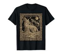 Carte de Tarot Constellation Coyote céleste Motif Lune du désert T-Shirt