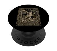 Carte de Tarot Constellation du Loup céleste Mystique PopSockets PopGrip Adhésif