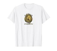 Carte de Tarot de Force Lion T-Shirt Graphique avec Valeur, Homme, Blanc, L