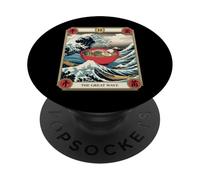 Carte de Tarot de Surf Ramen Bowl The Great Wave Off Kanagawa PopSockets PopGrip Adhésif