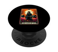 Carte de tarot d'horreur soulevé de terre The Death Gym Workout Halloween PopSockets PopGrip Adhésif