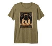 Carte de Tarot drôle Chat Noir The Overthinker Coffee Vintage T-Shirt Haut de Gamme