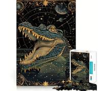 Carte de Tarot du Crocodile d'eau,Puzzle de 1000 pièces pour Adolescents,Jeu Stimulant Le Cerveau,emboîtement précis sans espaces,activité relaxante en Groupe à l'intérieur (38x52cm)