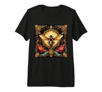 Carte de Tarot en Forme d'abeille Motif Lotus Steampunk Cottagecore Halloween T-Shirt Haut de Gamme