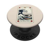 Carte de Tarot esthétique Japonaise The Great Wave Off Kanagawa PopSockets PopGrip Adhésif