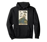 Carte de Tarot Extraterrestre The World UFO Invasion Vache drôle Sweat à Capuche