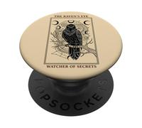 Carte de Tarot Gothique Occulte Mystique pour Amoureux des Corbeaux PopSockets PopGrip Adhésif