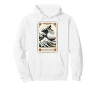 Carte de Tarot Humoristique Chat Surfant la Grande Vague de Kanagawa Sweat à Capuche